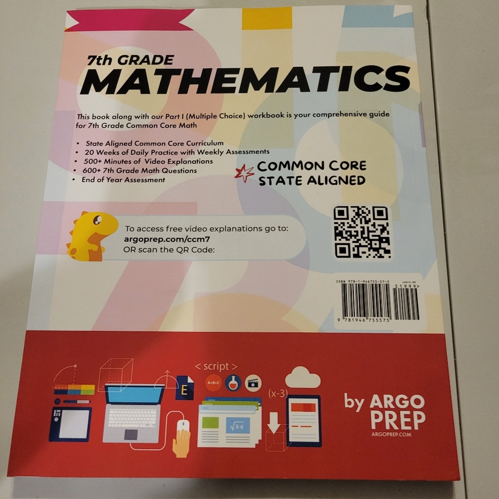 7th Grade Common Core Math Workbook Part II: Free Response - Picture 2 of 3